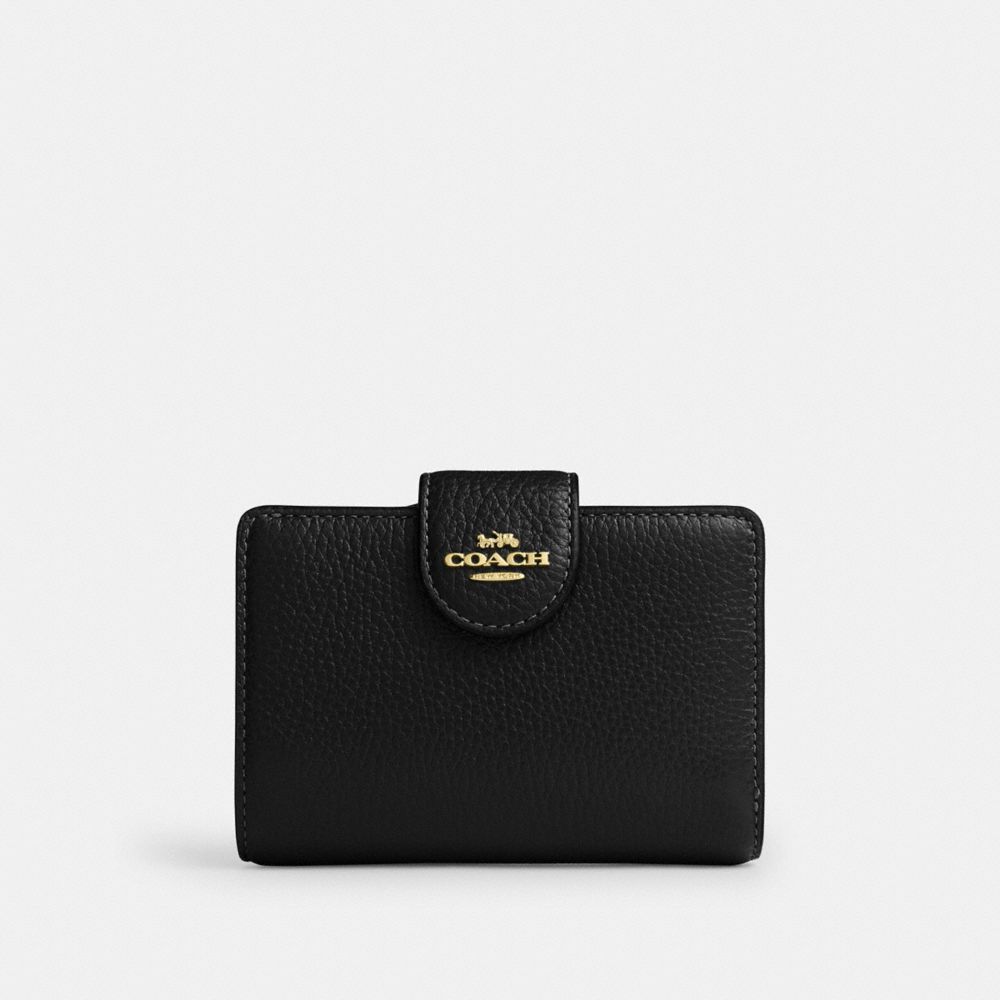 Coach Medium Corner Zip Wallet Gold/Black