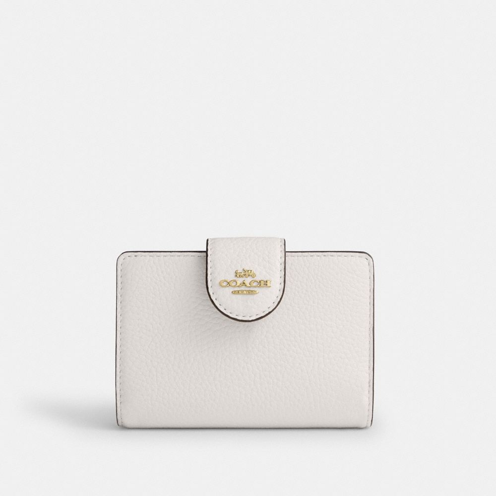 Coach Medium Corner Zip Wallet Gold/Chalk
