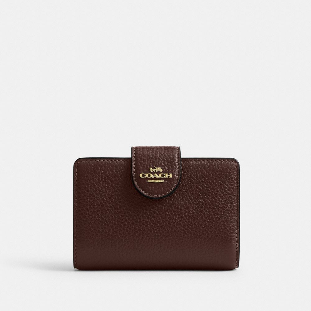 Coach Medium Corner Zip Wallet Gold/Maple
