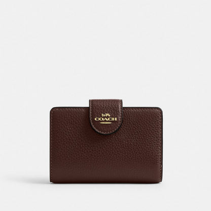 Coach Medium Corner Zip Wallet Gold/Maple