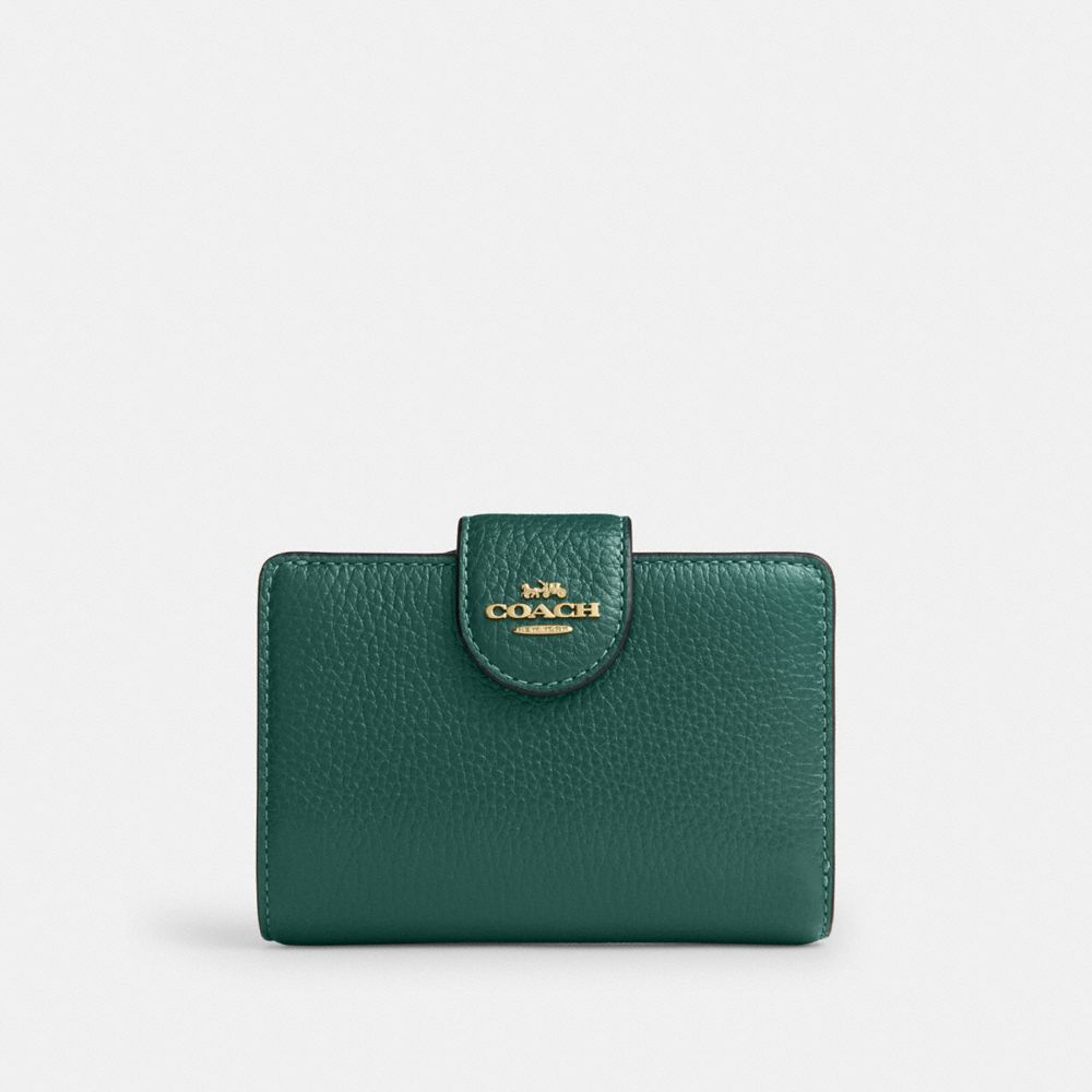 Coach Medium Corner Zip Wallet Im/Emerald