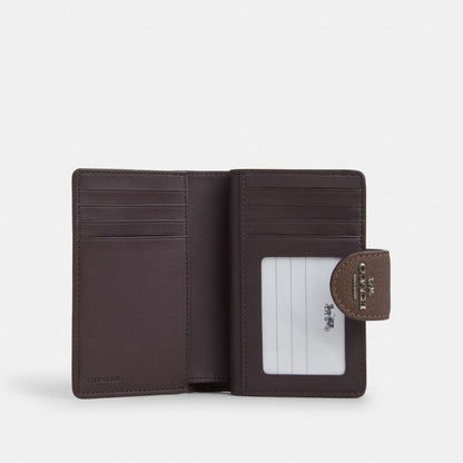 Coach Medium Corner Zip Wallet Gunmetal Dark Stone