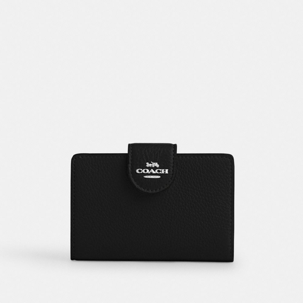 Coach Medium Corner Zip Wallet Silver/Black