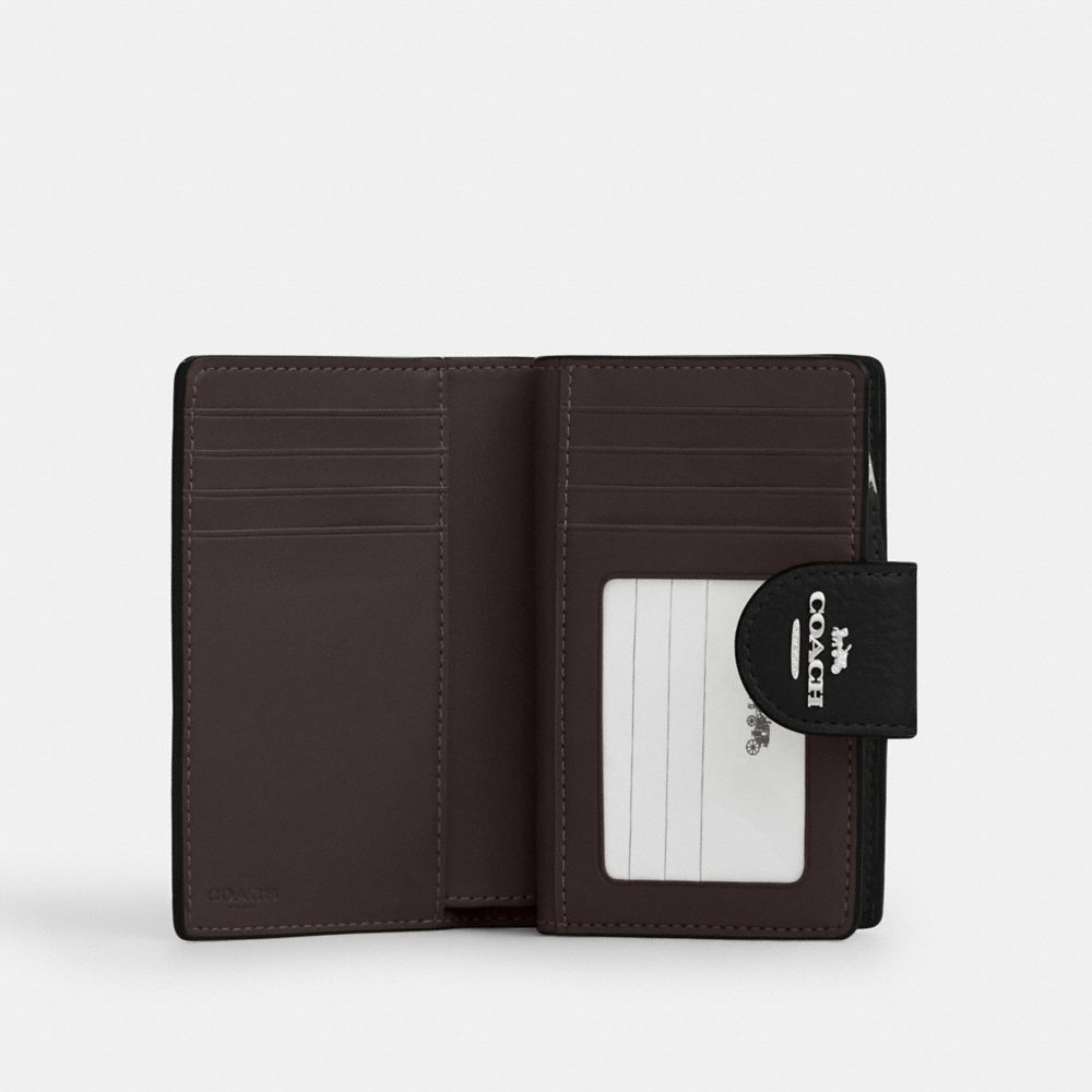 Coach Medium Corner Zip Wallet Silver/Black