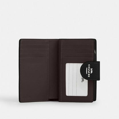 Coach Medium Corner Zip Wallet Silver/Black