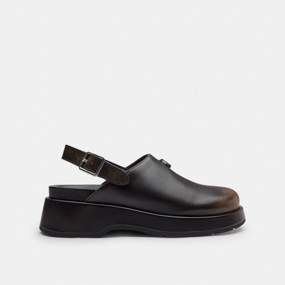 Women's Coach Sculpted C Platform Clog In Loved Leather Black