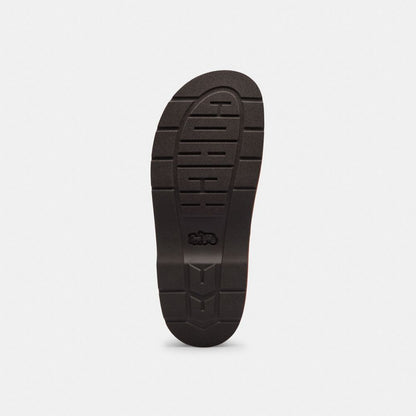 Women's Coach Sculpted C Platform Clog In Signature Textile Jacquard Cocoa Burnished Amber
