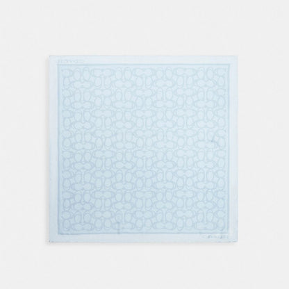 Coach Jumbo Signature Silk Square Scarf Light Blue
