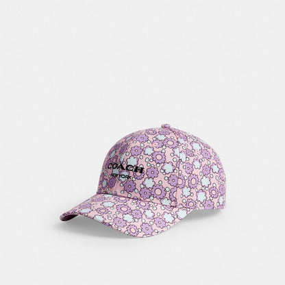 Coach Floral Print Baseball Hat Purple
