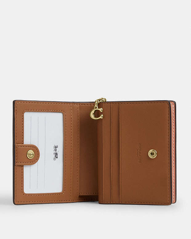 Coach Snap Wallet With Shell Print Coated Canvas-Im-Coral