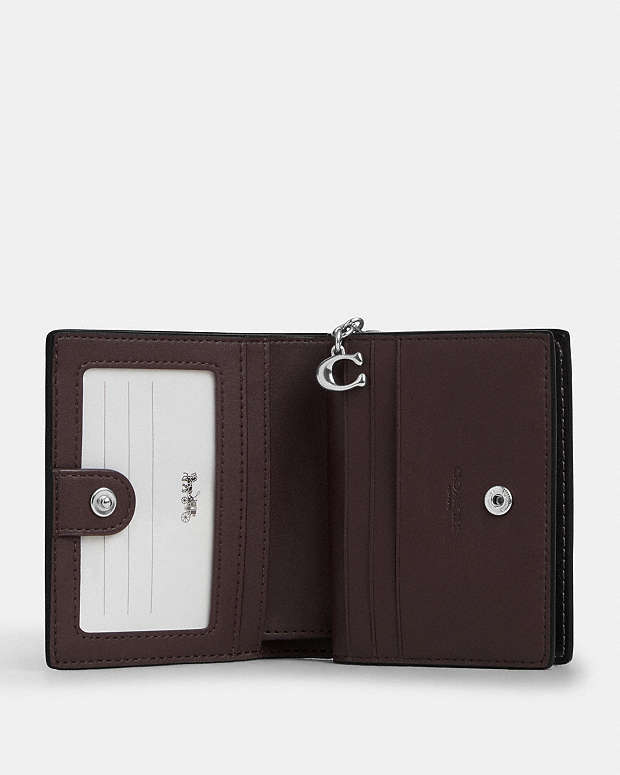Snap Wallet With Floral Print Silver-Chalk-Black Multi Silver-Chalk-Black Multi
