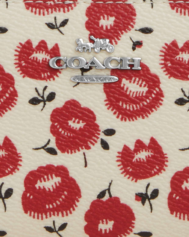 Snap Wallet With Floral Print Silver-Chalk-Black Multi Silver-Chalk-Black Multi
