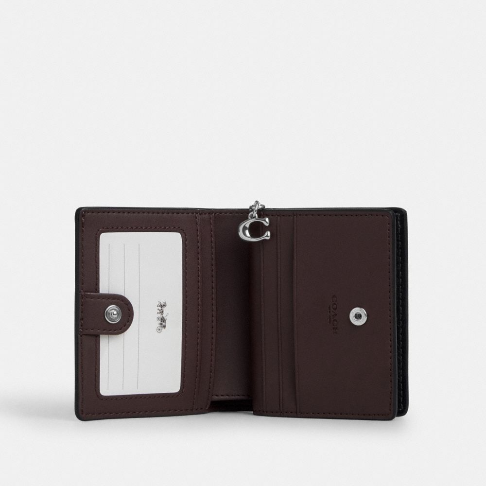 Coach Snap Wallet Silver Black