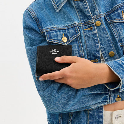 Coach Snap Wallet Silver Black