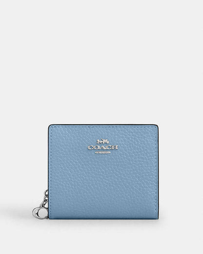 Snap Wallet Pebbled Leather-Silver-Pool Pebbled Leather-Silver-Pool