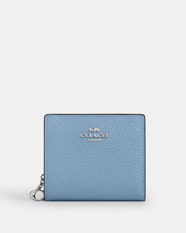 Snap Wallet Pebbled Leather-Silver-Pool Pebbled Leather-Silver-Pool