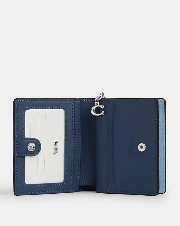 Snap Wallet Pebbled Leather-Silver-Pool Pebbled Leather-Silver-Pool