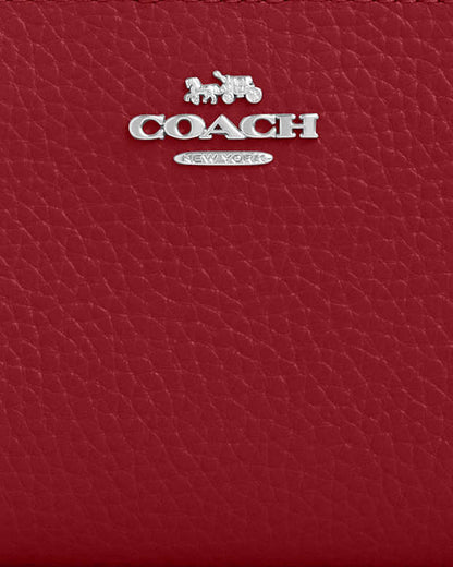 Snap Wallet Pebbled Leather-Silver-Dark Cardinal Pebbled Leather-Silver-Dark Cardinal