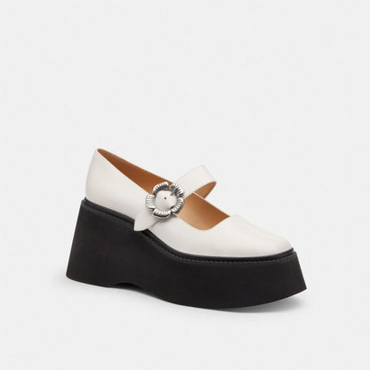 Coach Tea Rose Platform Mary Jane Chalk