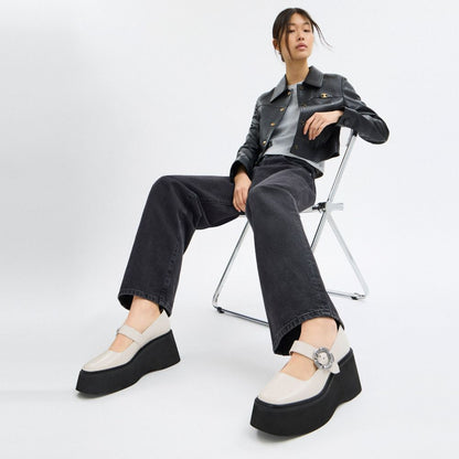 Coach Tea Rose Platform Mary Jane Chalk