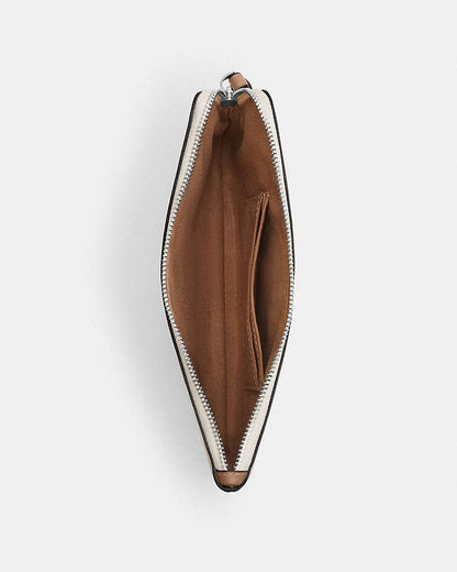 Large Corner Zip Wristlet In Signature Canvas Coated Canvas-Sv-Sand-Tan Coated Canvas-Sv-Sand-Tan