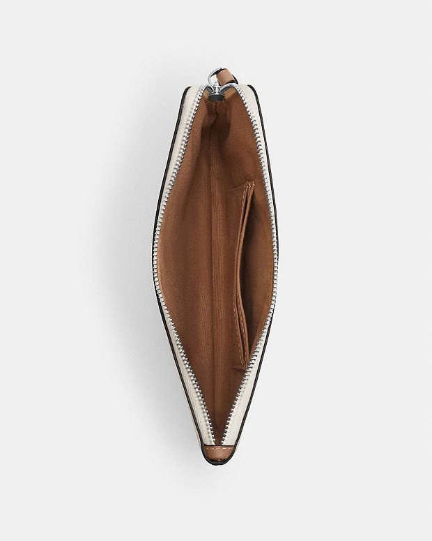 Large Corner Zip Wristlet In Signature Canvas Coated Canvas-Sv-Sand-Tan Coated Canvas-Sv-Sand-Tan
