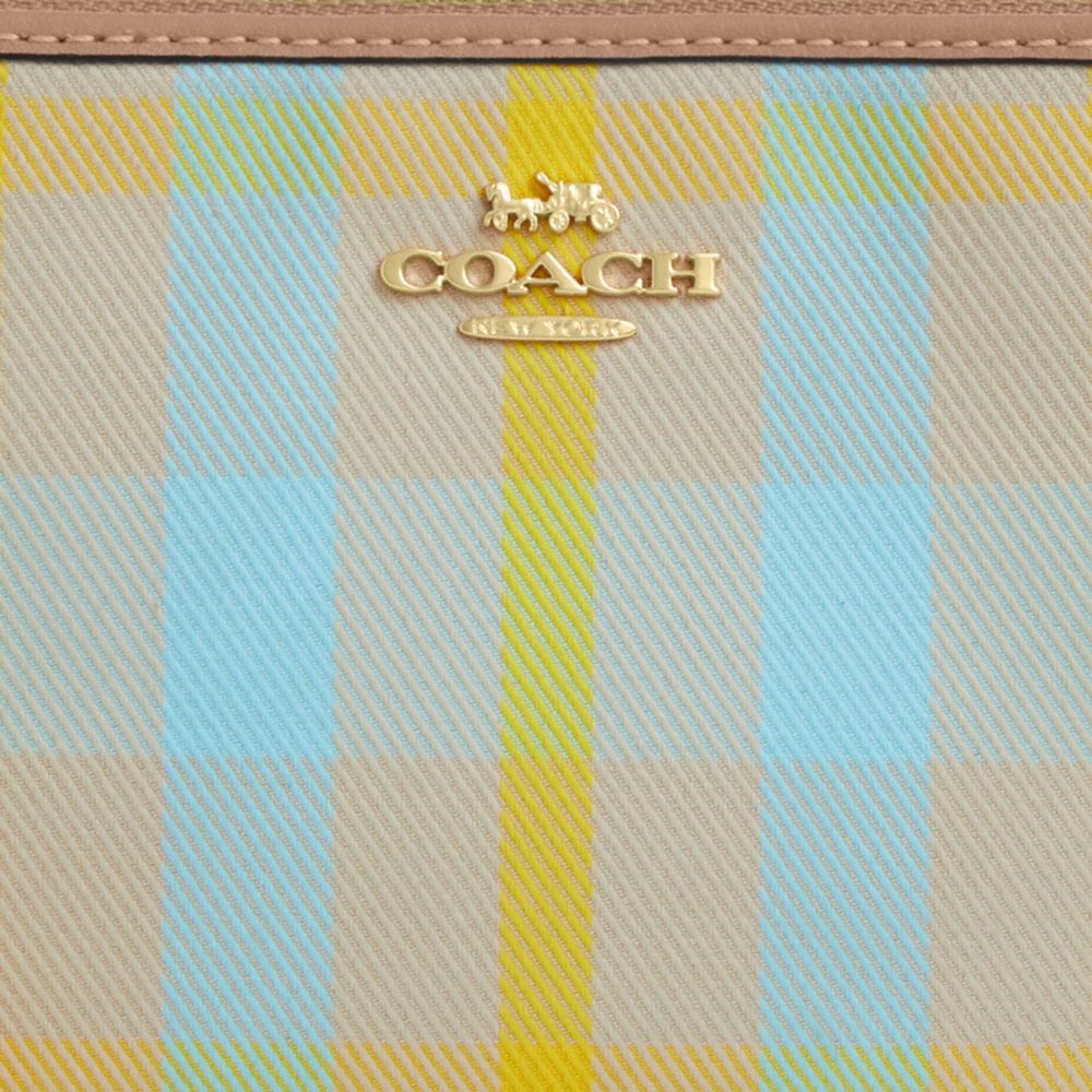 Corner Zip Wristlet With Plaid Print Im-Bright Maize Multi Im-Bright Maize Multi