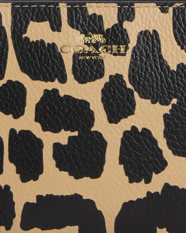 Corner Zip Wristlet With Leopard Print Gold-Leopard Multi Gold-Leopard Multi