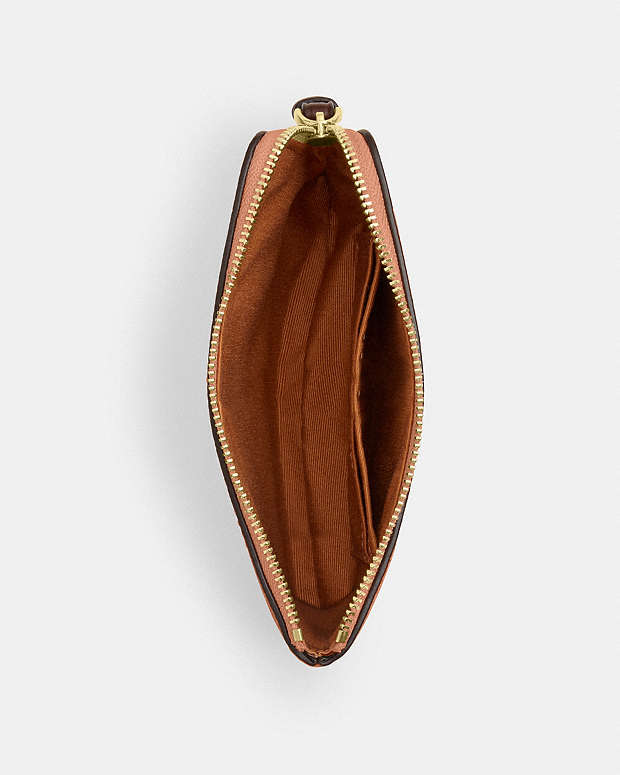 Corner Zip Wristlet With Shell Print Im-Coral-Maple Im-Coral-Maple