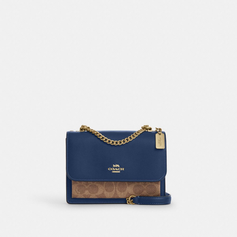 Mini Klare Crossbody Bag In Signature Canvas Im-Deep Blue-Tan Im-Deep Blue-Tan