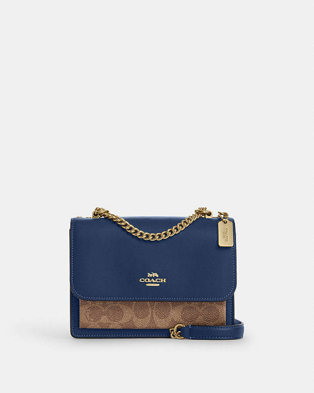 Mini Klare Crossbody Bag In Signature Canvas Im-Deep Blue-Tan Im-Deep Blue-Tan