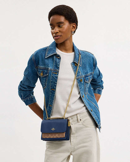 Mini Klare Crossbody Bag In Signature Canvas Im-Deep Blue-Tan Im-Deep Blue-Tan