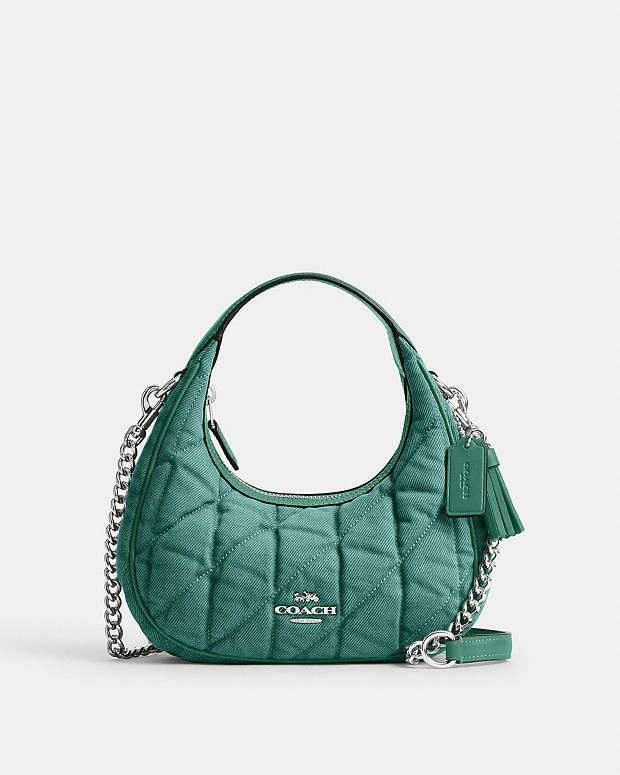Carmen Mini Crossbody Bag Quilted Denim-Sv-Ivy-Green Quilted Denim-Sv-Ivy-Green