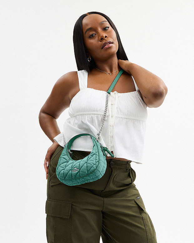 Carmen Mini Crossbody Bag Quilted Denim-Sv-Ivy-Green Quilted Denim-Sv-Ivy-Green