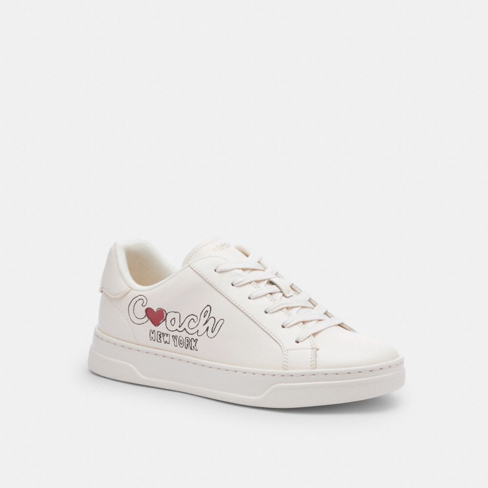 Coach High Line Sneaker With Heart Chalk Multi