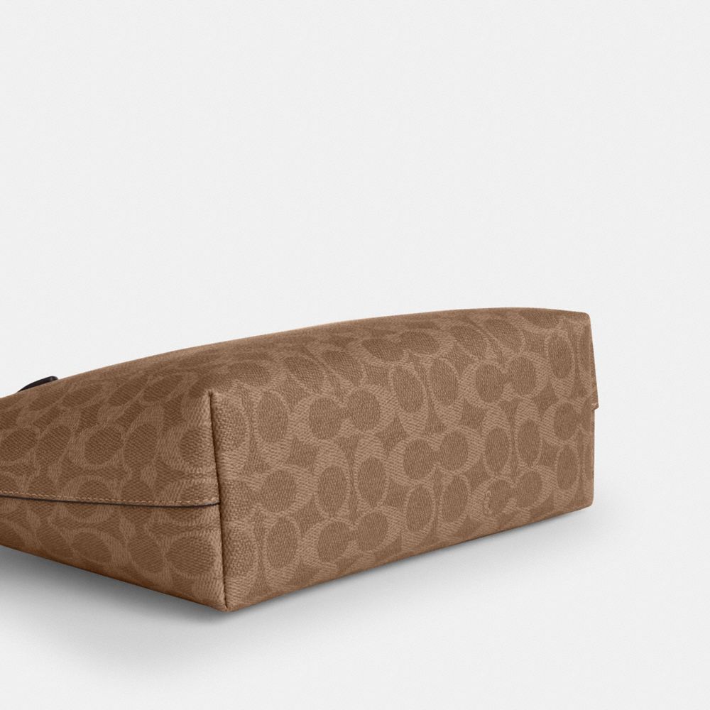 Coach Fiona Zip Tote Bag In Signature Canvas Gold Tan Carnation