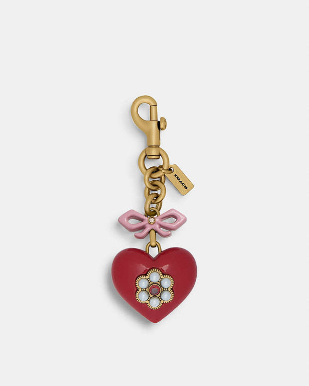Heart Bag Charm Resin-Brass-Red Multi Resin-Brass-Red Multi