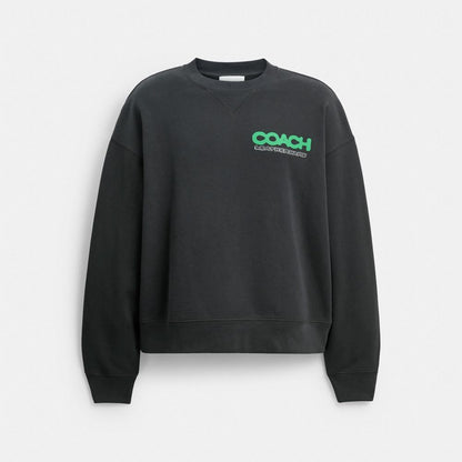 Coach Collage Sticker Crewneck Sweatshirt Washed Black