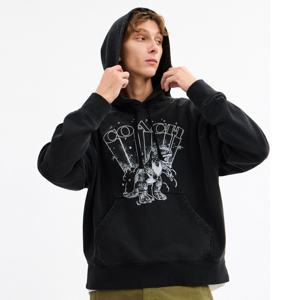 Coach T Rex Hoodie Washed Black