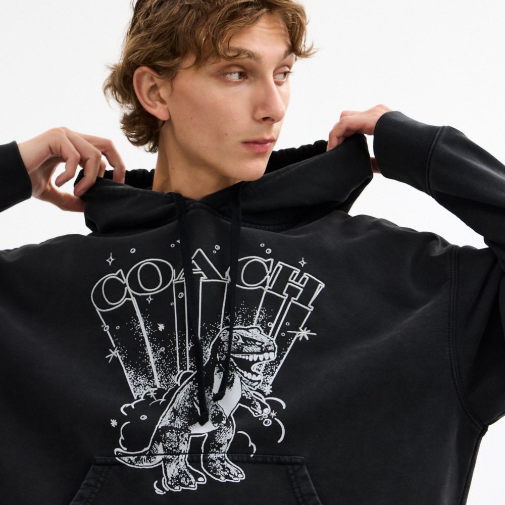 Coach T Rex Hoodie Washed Black