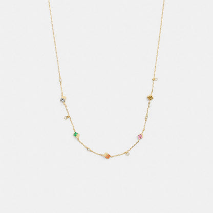 Coach Coach Mini Block Letters Bead Necklace Gold Multi