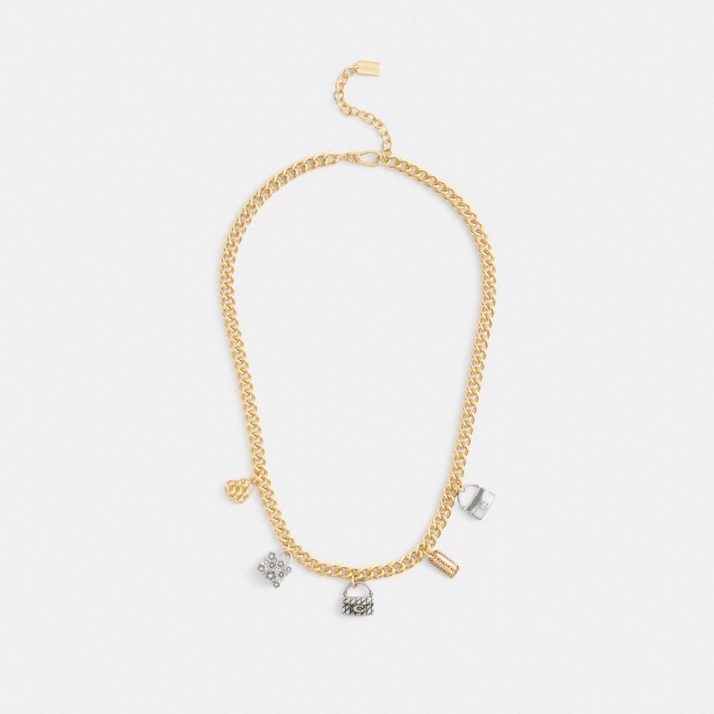 Coach Handbag Charm Necklace Gold Silver