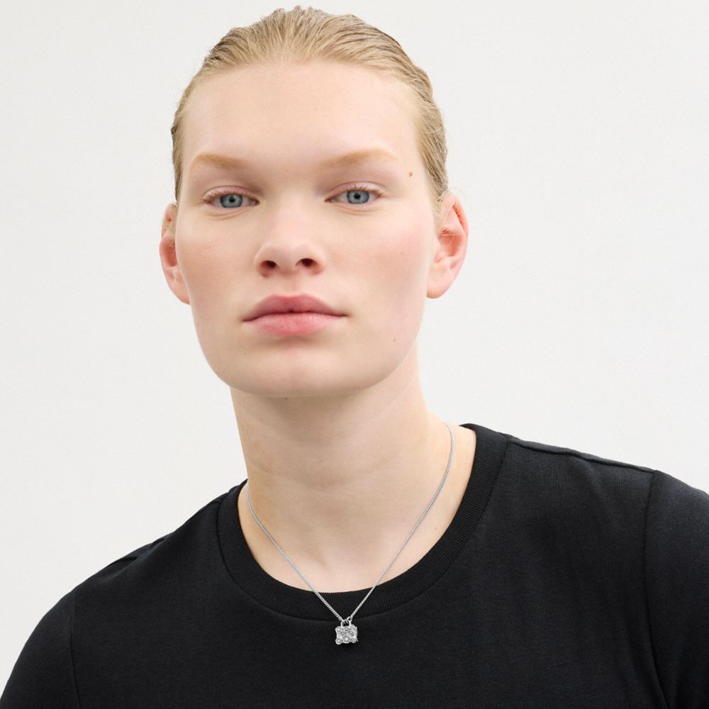 Coach Rogue Pendant Necklace Silver