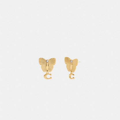 Coach Butterfly Drop Earrings Gold