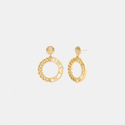 Coach Coach Rivet Chain Drop Earrings Gold