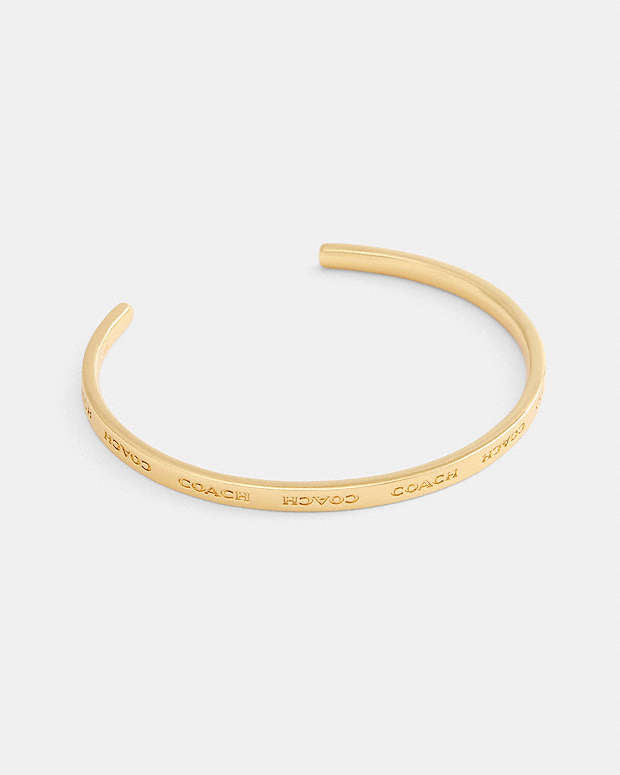 Coach Thin Cuff Bracelet Gold Gold