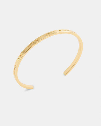 Coach Thin Cuff Bracelet Gold Gold