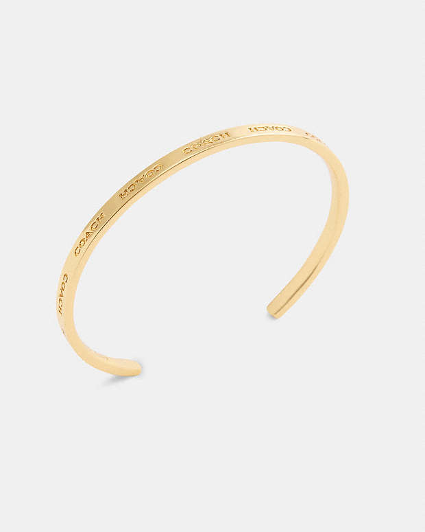 Coach Thin Cuff Bracelet Gold Gold