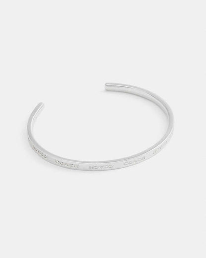Coach Thin Cuff Bracelet Silver Silver