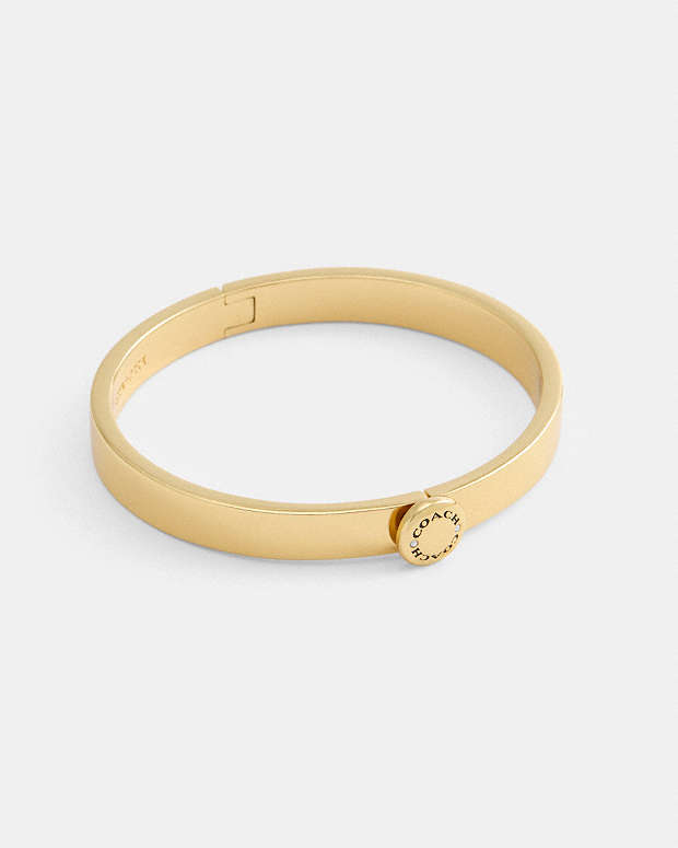 Coach Rivet Hinged Bangle Gold Gold